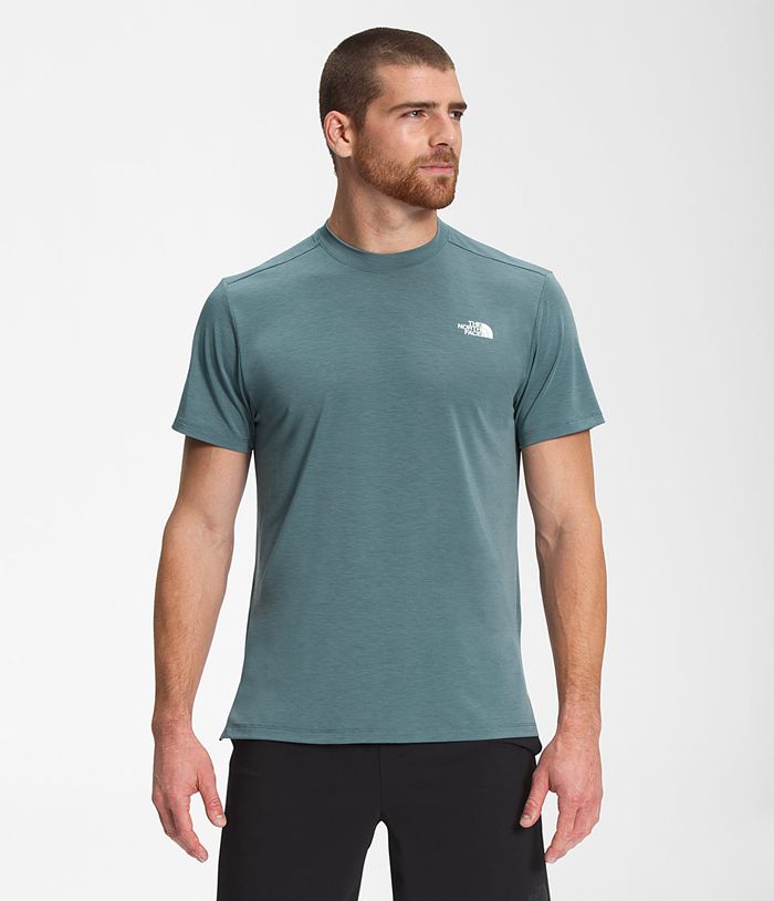 The North Face T-Shirts Wander Short Sleeve Blue - Mens - Thailand FGUJE-8361